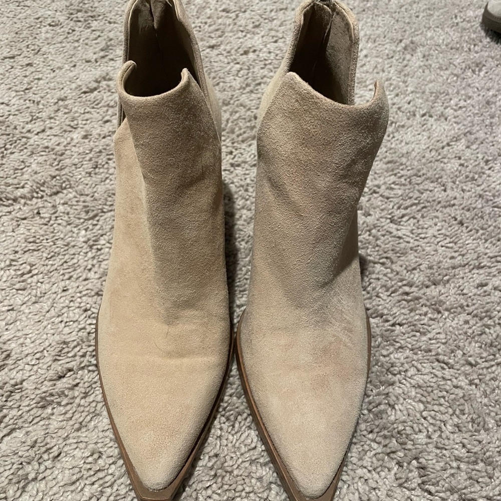 Vince Camuto Tan Suede Ankle Boots